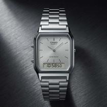 Relógio Casio Anadigi Vintage Prata AQ-230A-7AMQYDF Hora Dual Digital Analógico Alarme Cronômetro Resistência à Água Pulseira Inox Relógio Casio Anadigi Vintage Prata AQ-230A-7AMQYDF Hora Dual Digital Analógico Alarme Cronômetro Resistência à Água Pulseira Inox