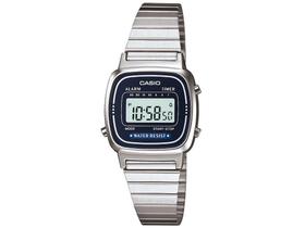 Relógio Casio Digital Vintage Prata Fundo Azul LA670WA-2DF-SC Cronômetro Alarme Relógio Casio Digital Vintage Prata Fundo Azul LA670WA-2DF-SC Cronômetro Alarme
