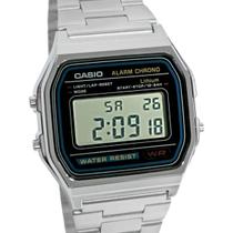 Relógio Casio Digital Vintage Unissex Prateado A158WA1DF