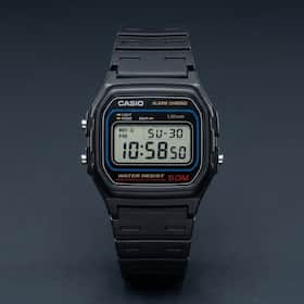 Relógio Casio Digital W-59-1VQ Preto Resina Vintage com Alarme, Luz LED Resistência à Água 50 Metros Cronômetro Luz LED