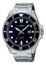 Relógio Casio Duro Masculino Mdv107d 1a1v Analógico Prateado Preto 46MM