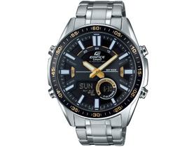 Relógio CASIO EDIFICE masculino anadigi aço EFV-C100D-1BVDF