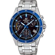 Relógio CASIO EDIFICE masculino prata azul EFV-540D-1A2VUDF