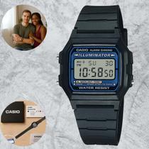 Relógio Casio F105W1ADF Digital Retrô Iluminação Azul Resistente à Água Cronômetro Alarme Unissex Feminino Masculino Leve