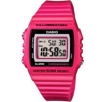 Relógio CASIO feminino digital rosa borracha W-215H-4AVDF