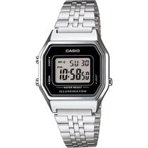 Relógio casio feminino digital vintage prata la680wa-1df