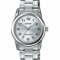Relógio casio feminino prateado collection ltp-v001d-7budf Relógio casio feminino prateado collection ltp-v001d-7budf