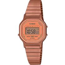 Relógio Casio Feminino Vintage Digital Rose Gold Pequeno Quadrado Retrô Popular Alarme LA-11WR-5ADF