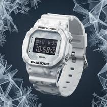 Relógio Casio G-Shock Feminino Masculino Quadrado Resistente Choques Prova Dágua 20 ATM Digital Frozen Forest Camuflagem DW-5600GC-7DR