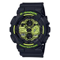 Relógio Casio G-Shock Ga-140Dc-1Adr Preto C/ Detalhe Amarelo