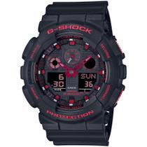 Relógio CASIO G-SHOCK masculino anadigi red GA-100BNR-1ADR