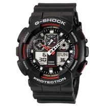Relógio CASIO G-SHOCK masculino vermelho preto GA-100-1A4DR