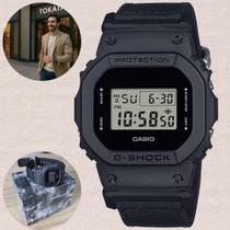 Relógio Casio G-Shock Pulseira Cordura Ecológica Resistente Impacto 200m Masculino Digital Esportivo Preto DW-5600BCE-1DR