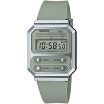 Relógio CASIO Illuminator verde digital unissex A100WEF-3ADF