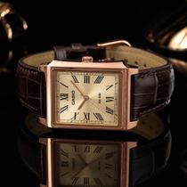 Relógio Casio Masculino Aço Inox Ouro Rosé Pulseira Couro 5ATM Social Analógico Slim MTP-B190RGL-9BV