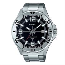 Relógio CASIO masculino analógico preto prata MTC-100D-1BVDF Relógio CASIO masculino analógico preto prata MTC-100D-1BVDF