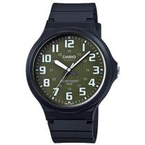 Relógio CASIO masculino analógico preto verde MW-240-3BVDF