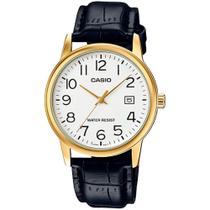 Relógio casio masculino collection couro mtp-v002gl-7b2udf