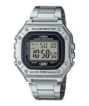 Relógio Casio Masculino Digital Casual Prata W-218HD-1AVDF