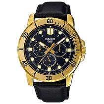 Relógio CASIO masculino dourado couro MTP-VD300GL-1EUDF Relógio CASIO masculino dourado couro MTP-VD300GL-1EUDF