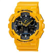 Relógio Casio Masculino G-Shock Anadigi Amarelo GA-100A-9ADR