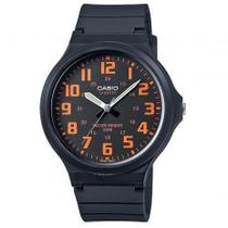 Relógio CASIO masculino preto/laranja MW-240-4BVDF