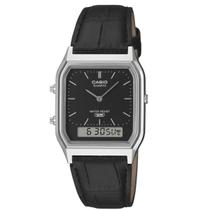 Relógio casio masculino retangular couro aq-230el-1adf Relógio casio masculino retangular couro aq-230el-1adf