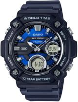 Relógio CASIO masculino world time anadigi AEQ-120W-2AVDF