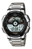 Relógio Casio Masculino World Time Digital Prata AE-1100WD-1AVDF