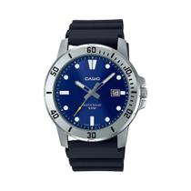 Relógio Casio para homens, estilo executivo, pulseira de resina, à prova d'água, modelo MTP-VD01-2E