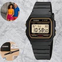 Relógio Casio Retrô F91WG9QDF Unissex Feminino Masculino Esportivo Preto Alarme e LED Resistente Aágua Leve Confortável Estilo Urbano