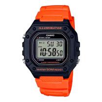 Relógio Casio Standard Preto/Laranja Unissex W-218H-4B2VDF-B Relógio Casio Standard Preto/Laranja Unissex W-218H-4B2VDF-B