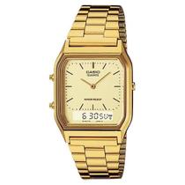 Relógio CASIO unissex dourado anadigi AQ-230GA-9DMQ