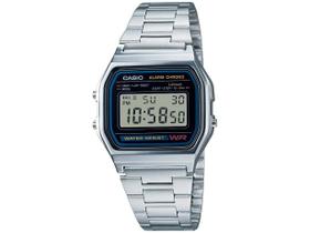 Relógio casio unissex vintage prata a158wa-1df-sc Relógio casio unissex vintage prata a158wa-1df-sc