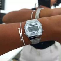 Relógio Casio Vintage A168 Original Prateada Novo na Caixa c/Nfe