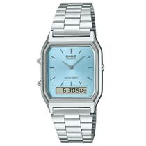 Relógio casio vintage azul claro aq-230a-2a1mqydf-sc