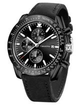 Relógio Casotime Chronograph 30m em couro impermeável para homens Relógio Casotime Chronograph 30m em couro impermeável para homens