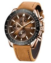 Relógio Casotime Chronograph Leather Band 30m à prova d'água Relógio Casotime Chronograph Leather Band 30m à prova d'água