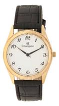 Relogio champion analogico branco couro preto ch22171m