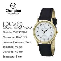 Relogio champion analogico branco couro preto ch22288m