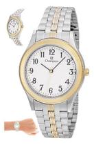 Relogio champion analogico branco metal misto ch22126b