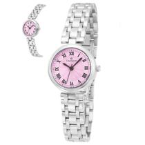 Relogio champion analogico rosa metal prata cf26124i cor:prata