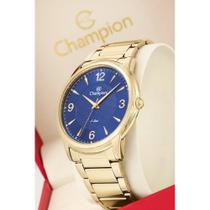 Relogio Champion Caixa Fina Dourado Fundo Azul Relogio Champion Caixa Fina Dourado Fundo Azul