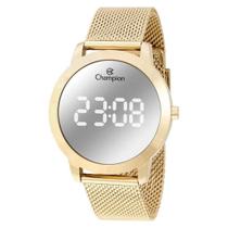 Relógio Champion CH40106B Feminino Digital Espelhado Dourado LED Original