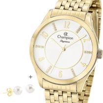 Relógio Champion Cn27698w Feminino Dourado Delicado