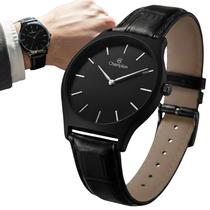 Relógio Champion Couro Preto CN20597P 40mm Masculino Quartz