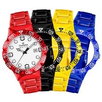 Relogio Champion Cp31001b Familia Troca Pulseira Unissex Vermelho Vermelho Branco