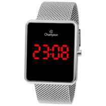 RELOGIO CHAMPION DIGITAL LED METAL PRATA CH40080T Cor do bisel:Prata/Prata