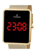 Relógio Champion Digital Led Vermelho Dourado Ch40080v