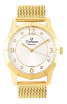 Relógio Champion Dourado Feminino + Colar E Brincos Cn29910W